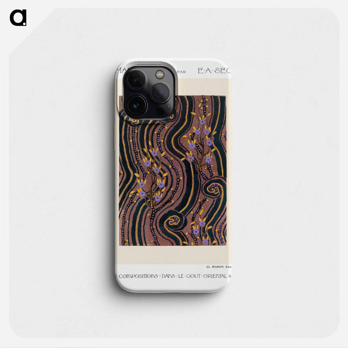 Art Deco Flower pattern pochoir print in oriental style - E.A.セギー Phone Case.