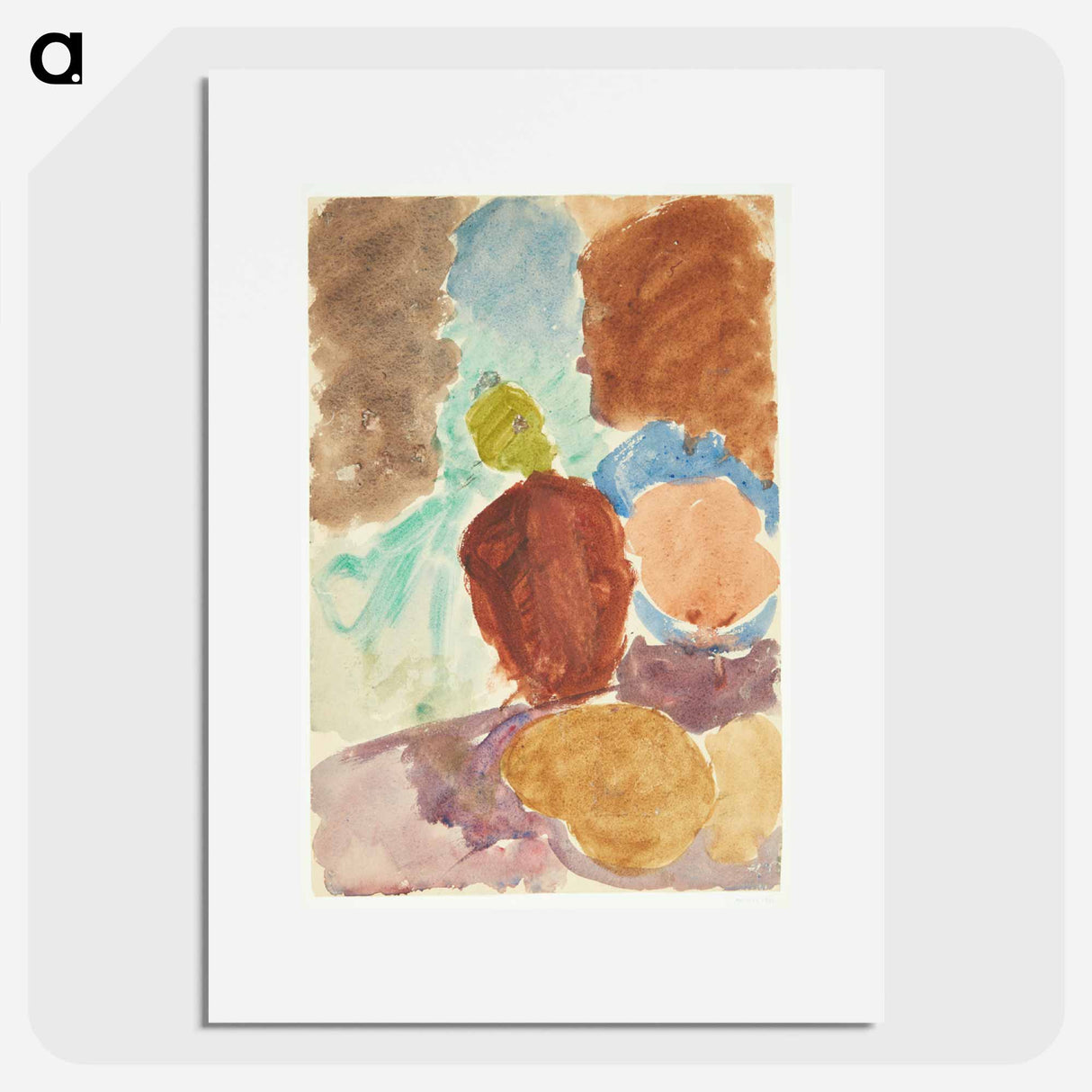 Color study after Delacroix's painting Dante and Virgil in the Underworld, Louvre - エドヴァルド ウェイ Poster.