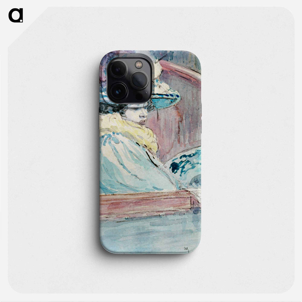 Woman in a lodge - アンリ ソム Phone Case.