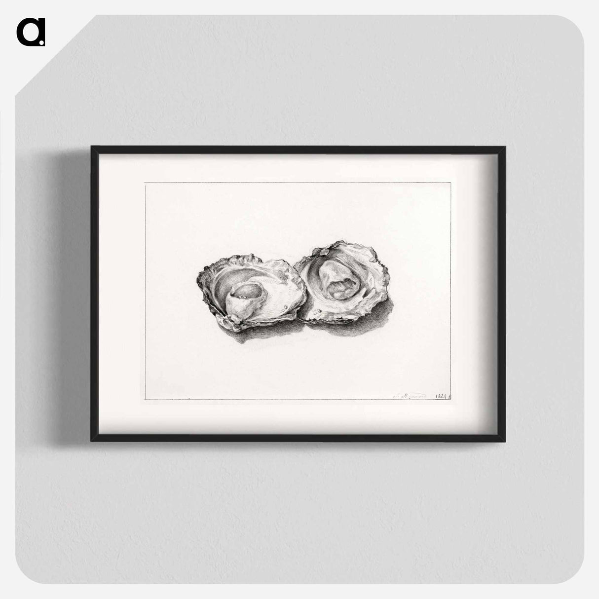 Two opened oysters - Jean Bernard Poster.