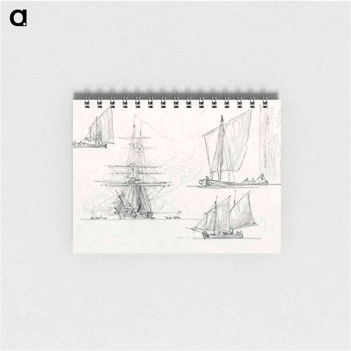 Sketches of Ships, Venice, Italy - サミュエル コールマン Memo.