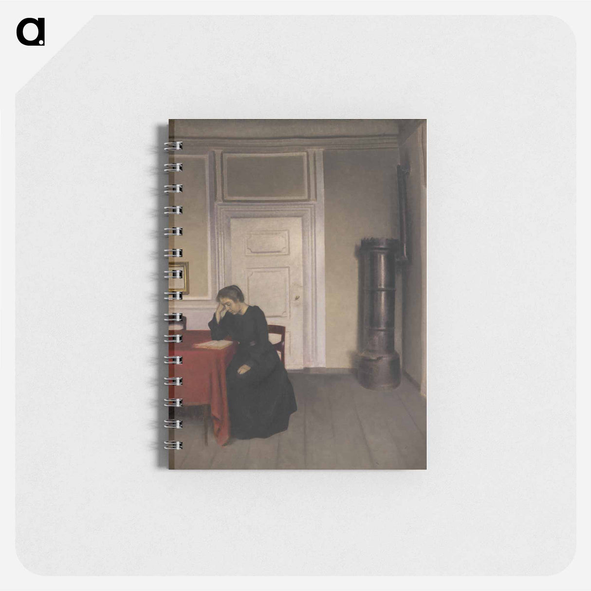 アートメモ帳-A Room in the Artist's Home in Strandgade, Copenhagen, with the Artist's Wife - ヴィルヘルム ハンマースホイ Memo.