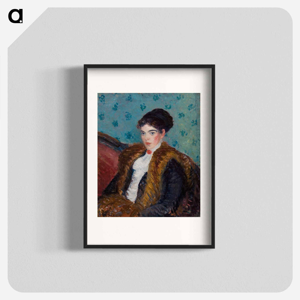 Girl with Fox Furs - William James Glackens Poster.