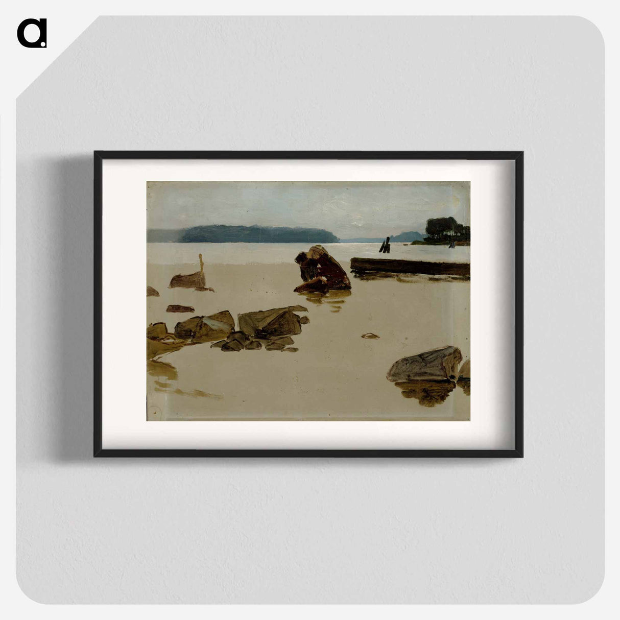 Open sea off haikko, study for boys playing on the shore - アルバート エーデルフェルト Poster.