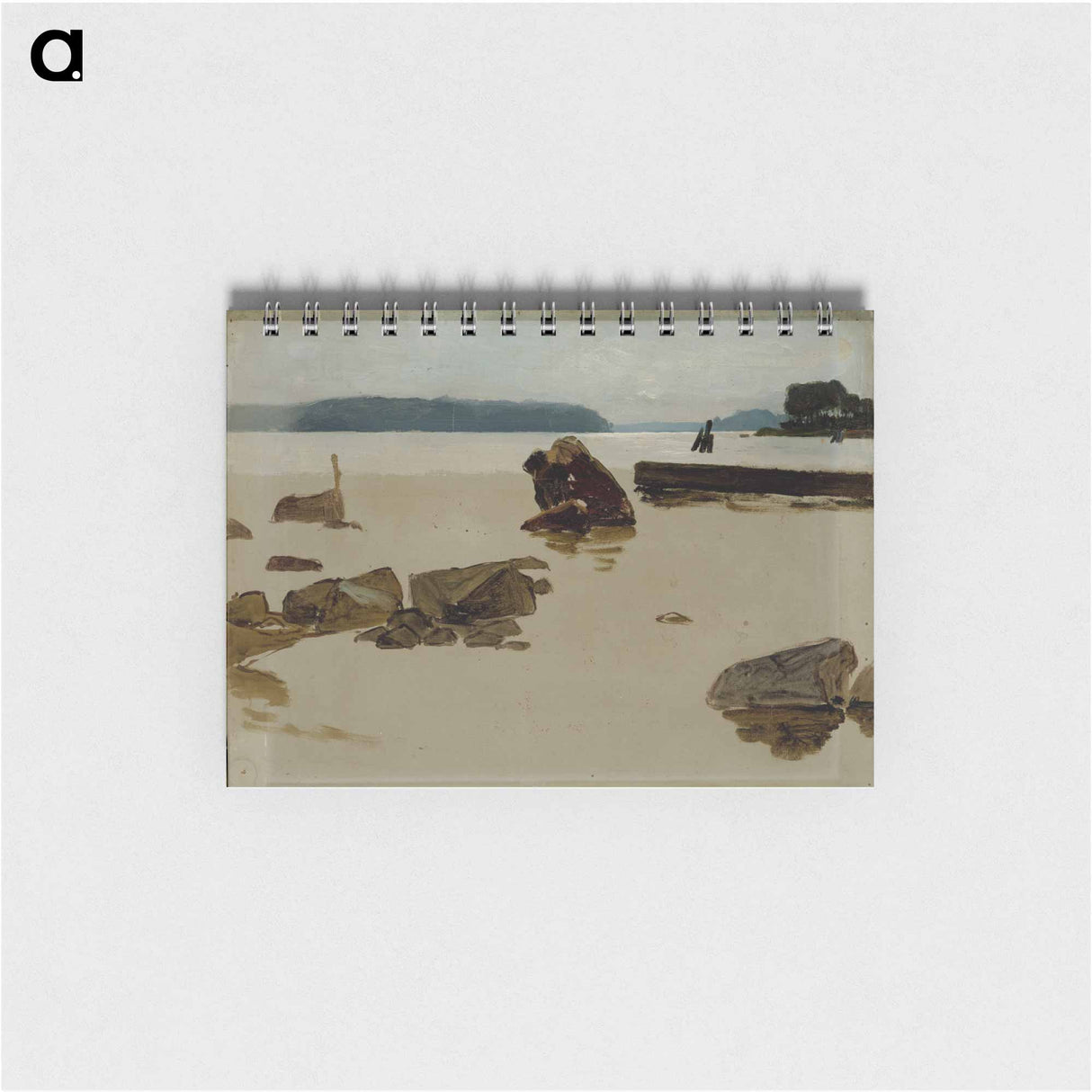 Open sea off haikko, study for boys playing on the shore - アルバート エーデルフェルト Memo.