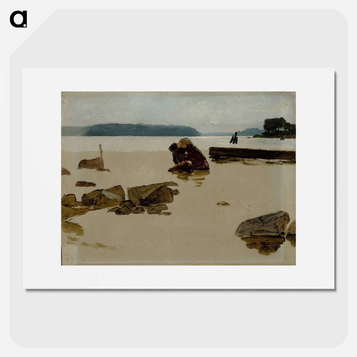 Open sea off haikko, study for boys playing on the shore - アルバート エーデルフェルト Poster.