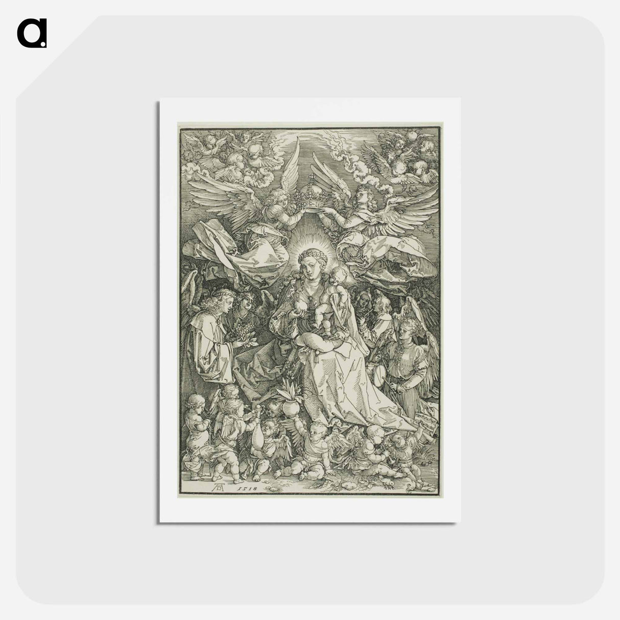 アートポストカード-Madonna Queen of Angels - アルブレヒト デューラー Postcard.