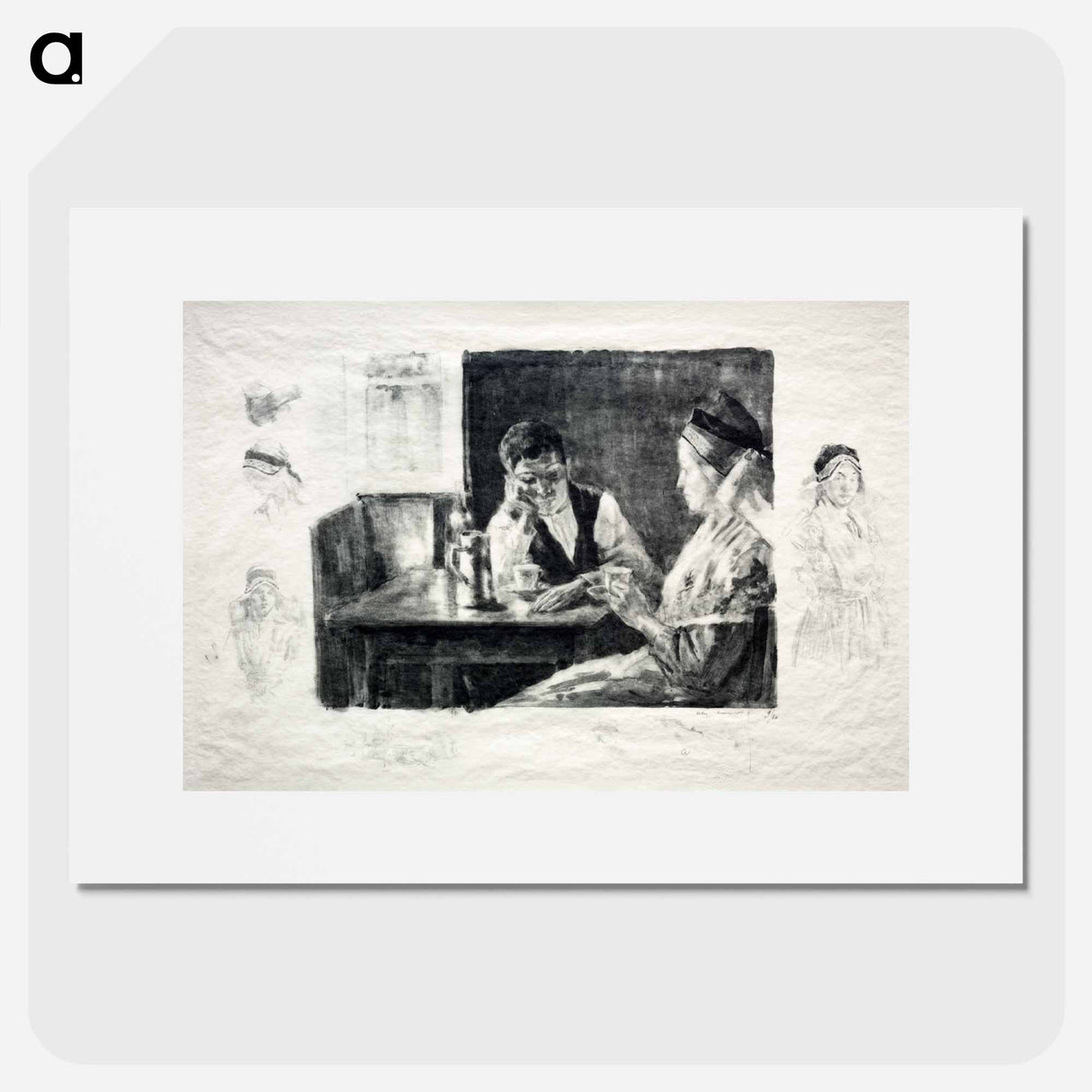 Interior of a Peasant's House; Valley of Bethmale - アレクサンドル ルノア Poster.