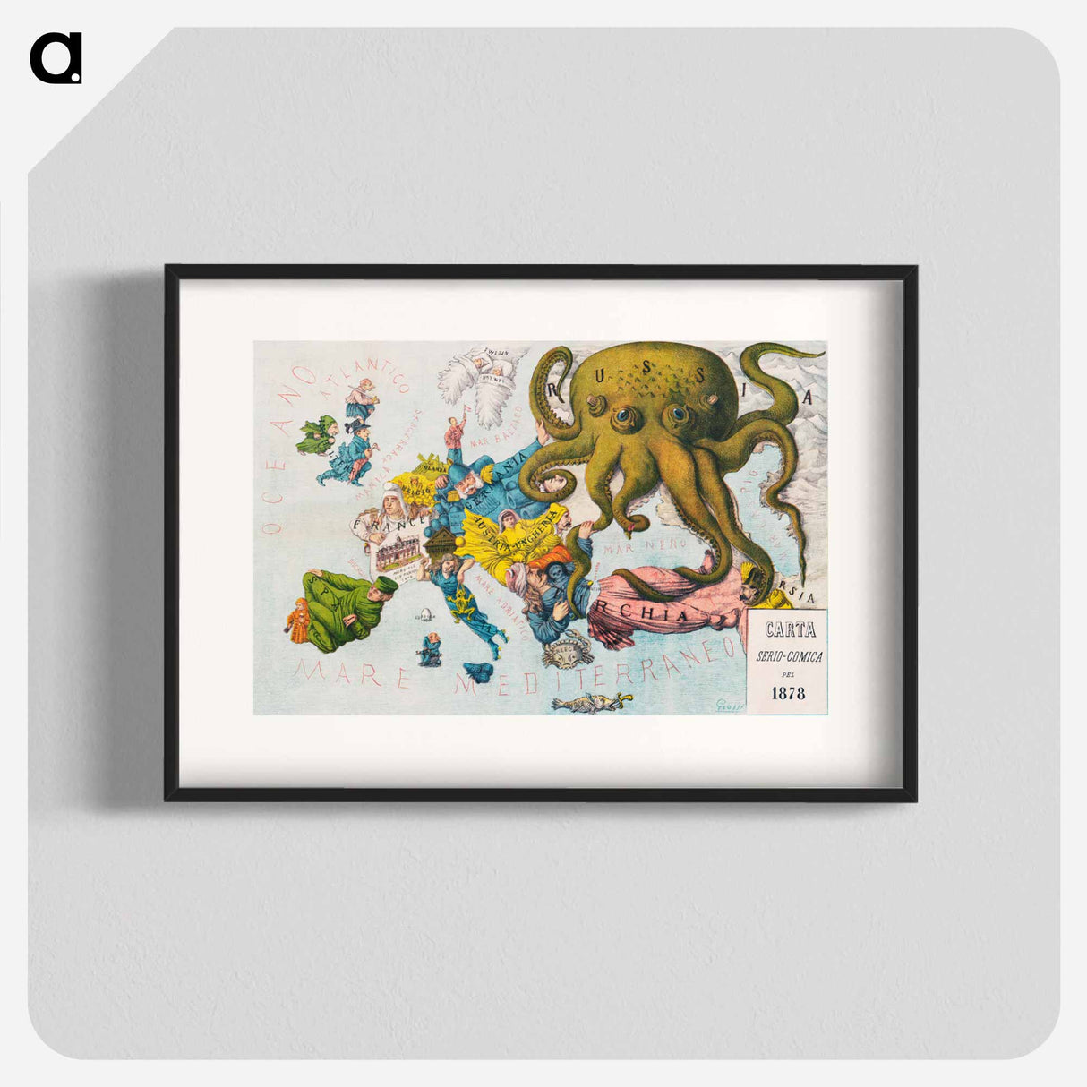 Papagallo no.15 la Piovra Russa Anno VI - アンティーク地図 Poster.