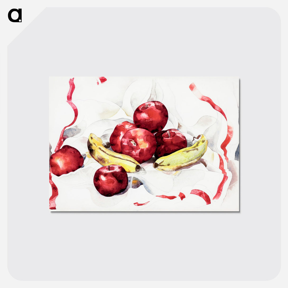Still Life with Apples and Bananas - チャールズ デムス Postcard.
