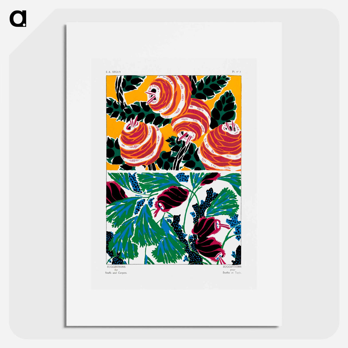 Suggestions pour étoffes et tapis: 60 motifs en couleur - E.A.セギー Poster.