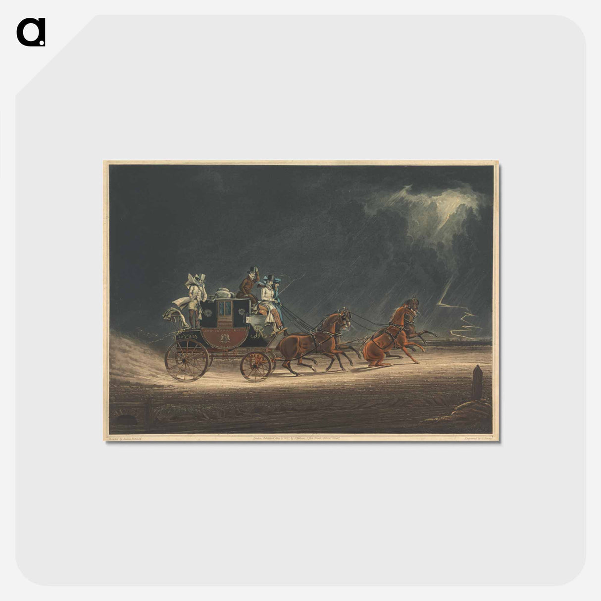 アートポストカード-The Mail Coach in a Thunder Storm on Newmarket Heath
- ジェームス ヒース Postcard.