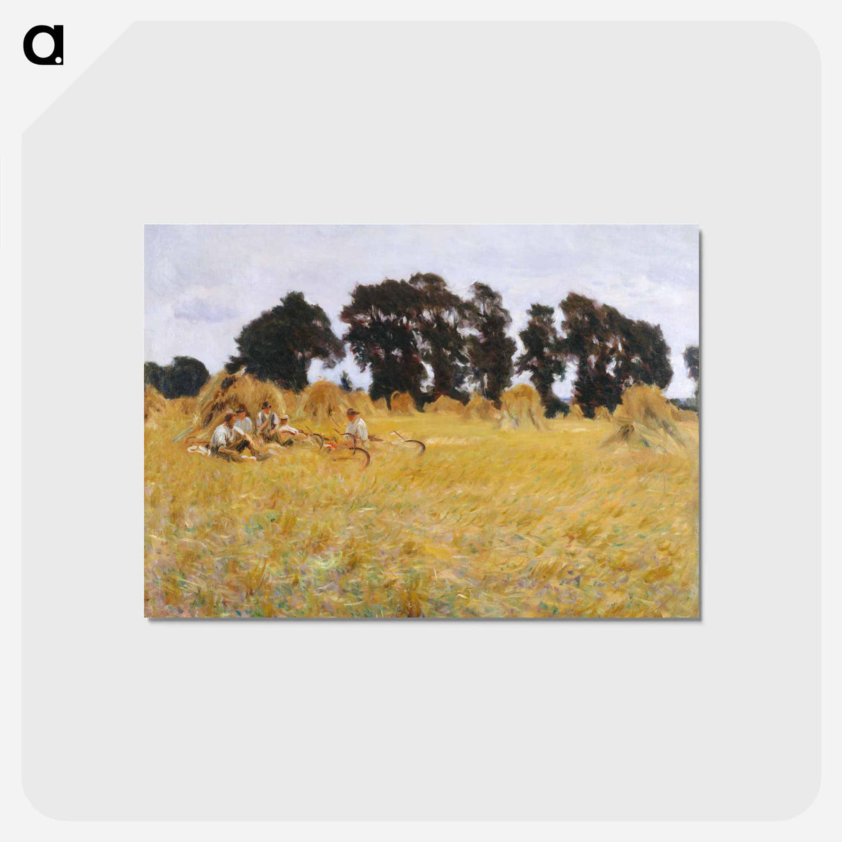 アートポストカード-Reapers Resting in a Wheat Field - ジョン シンガー サージェント Postcard.