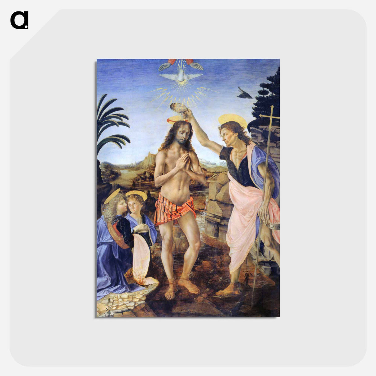 アートポストカード-Baptism of Christ - レオナルド ダ ヴィンチ Postcard.