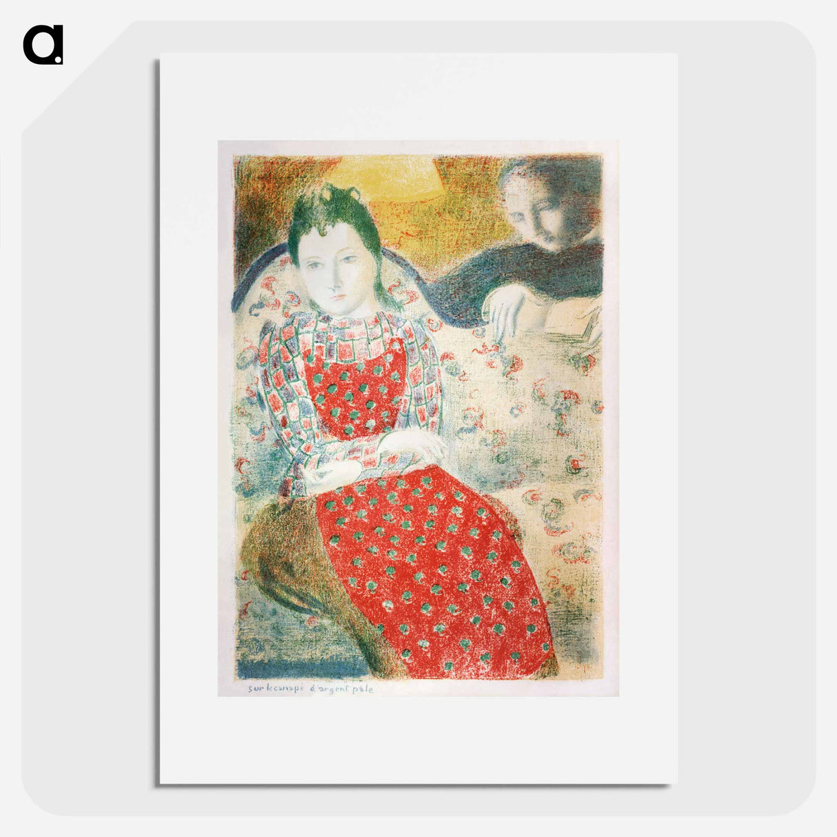 On the pale silver sofa - Maurice Denis Poster.