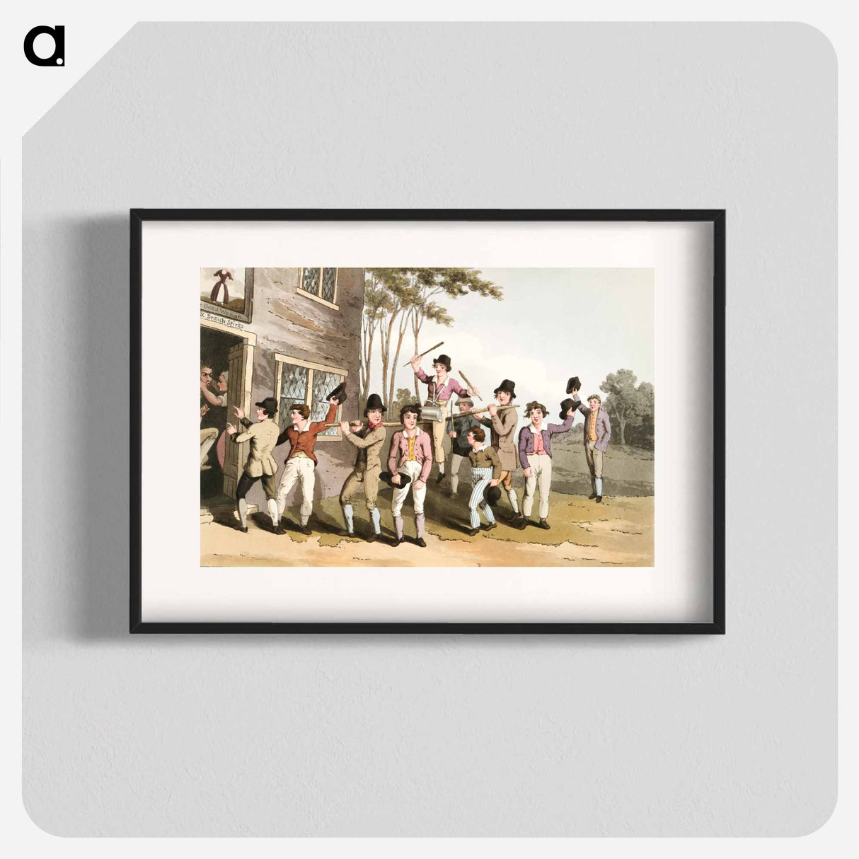 Illustration of riding the stang - 19世紀のヨークシャー Poster.