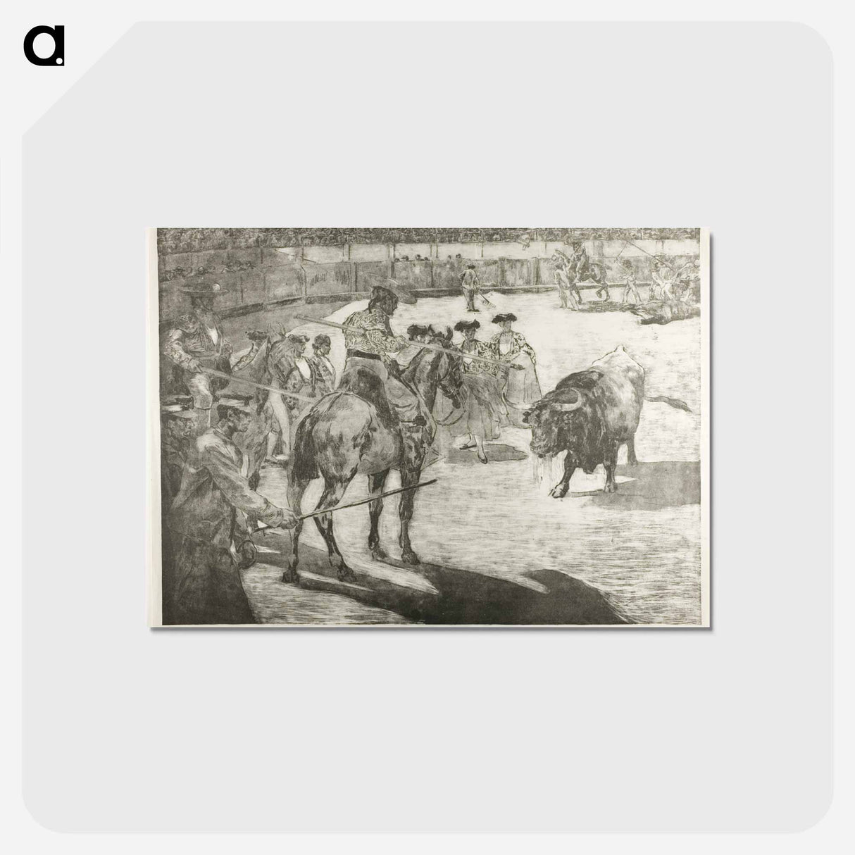 アートポストカード-Bull-Fight - アレクサンドル ルノア Postcard.