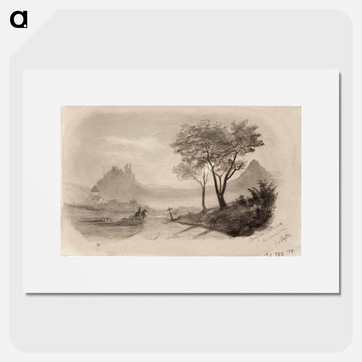 Altenahrin linna kuutamossa - アンダース エクマン Poster.