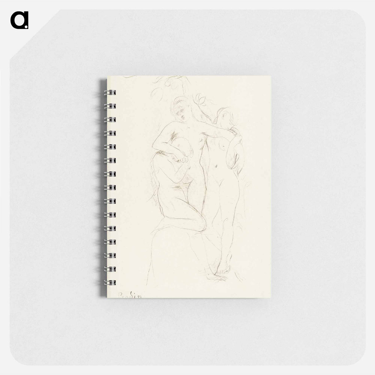 Three naked women, vintage nude illustration - オーギュスト ロダン Memo.