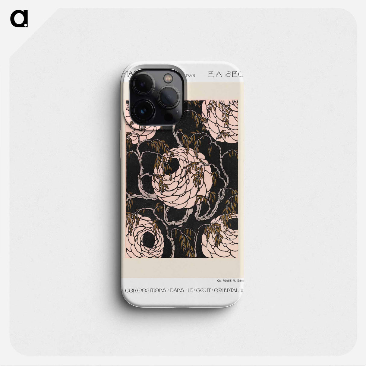 Flower pattern Art Deco stencil print in oriental style - E.A.セギー Phone Case.