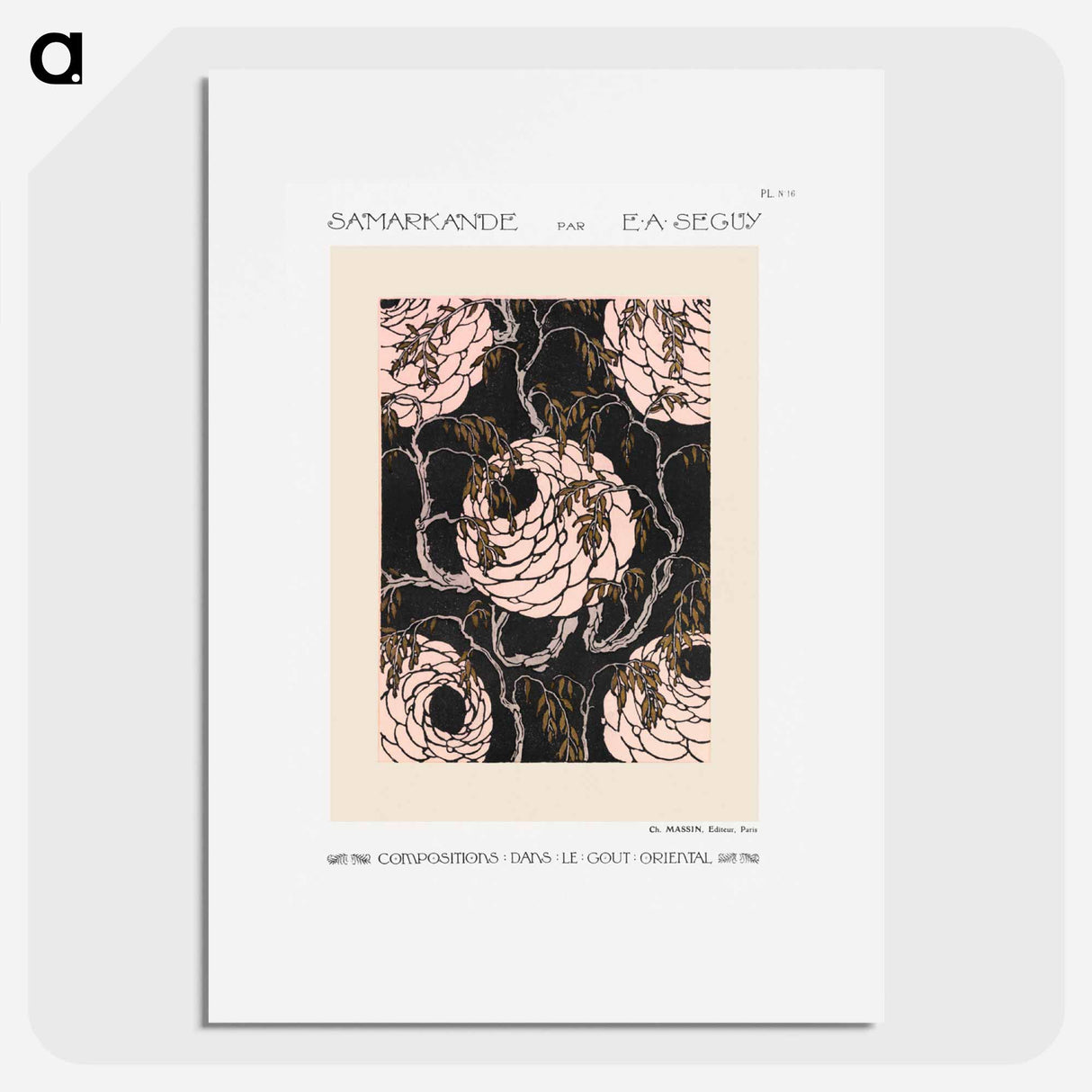 Flower pattern Art Deco stencil print in oriental style - E.A.セギー Poster.