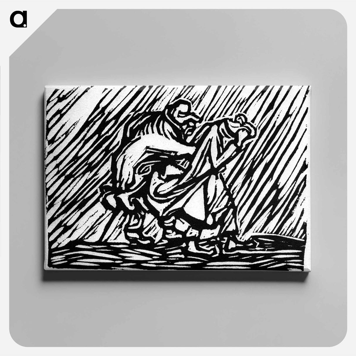 Wayfaring couple in the rain - エルンスト ハインリヒ バルラッハ Canvas.