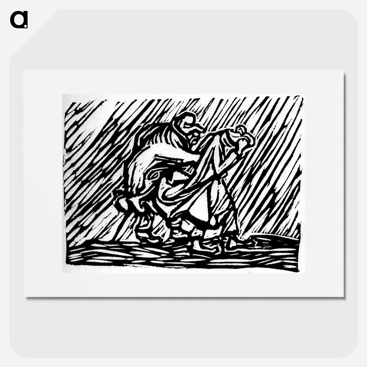 Wayfaring couple in the rain - エルンスト ハインリヒ バルラッハ Poster.