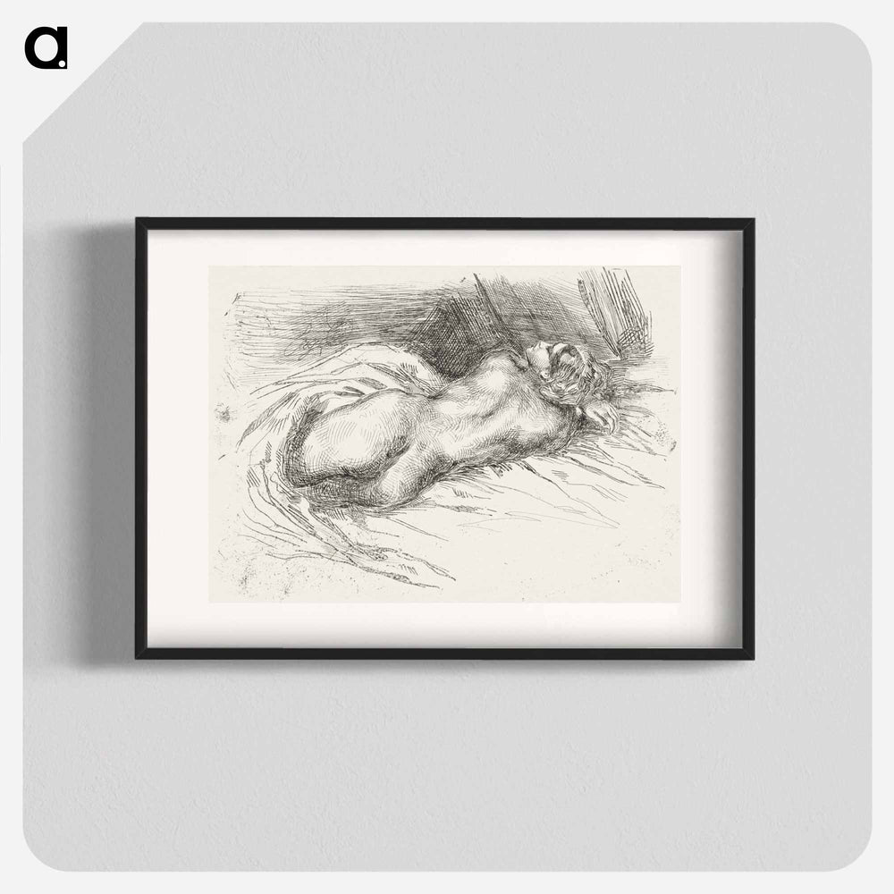 Study of a Woman Viewed from Behind - ウジェーヌ ドラクロワ Poster.