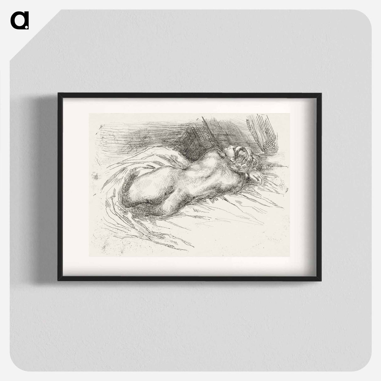 Study of a Woman Viewed from Behind - ウジェーヌ ドラクロワ Poster.