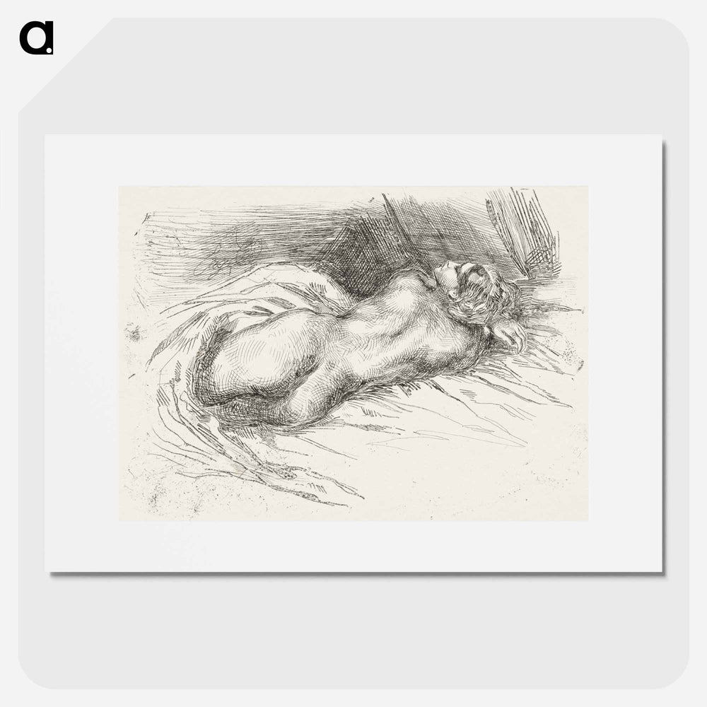 Study of a Woman Viewed from Behind - ウジェーヌ ドラクロワ Poster.
