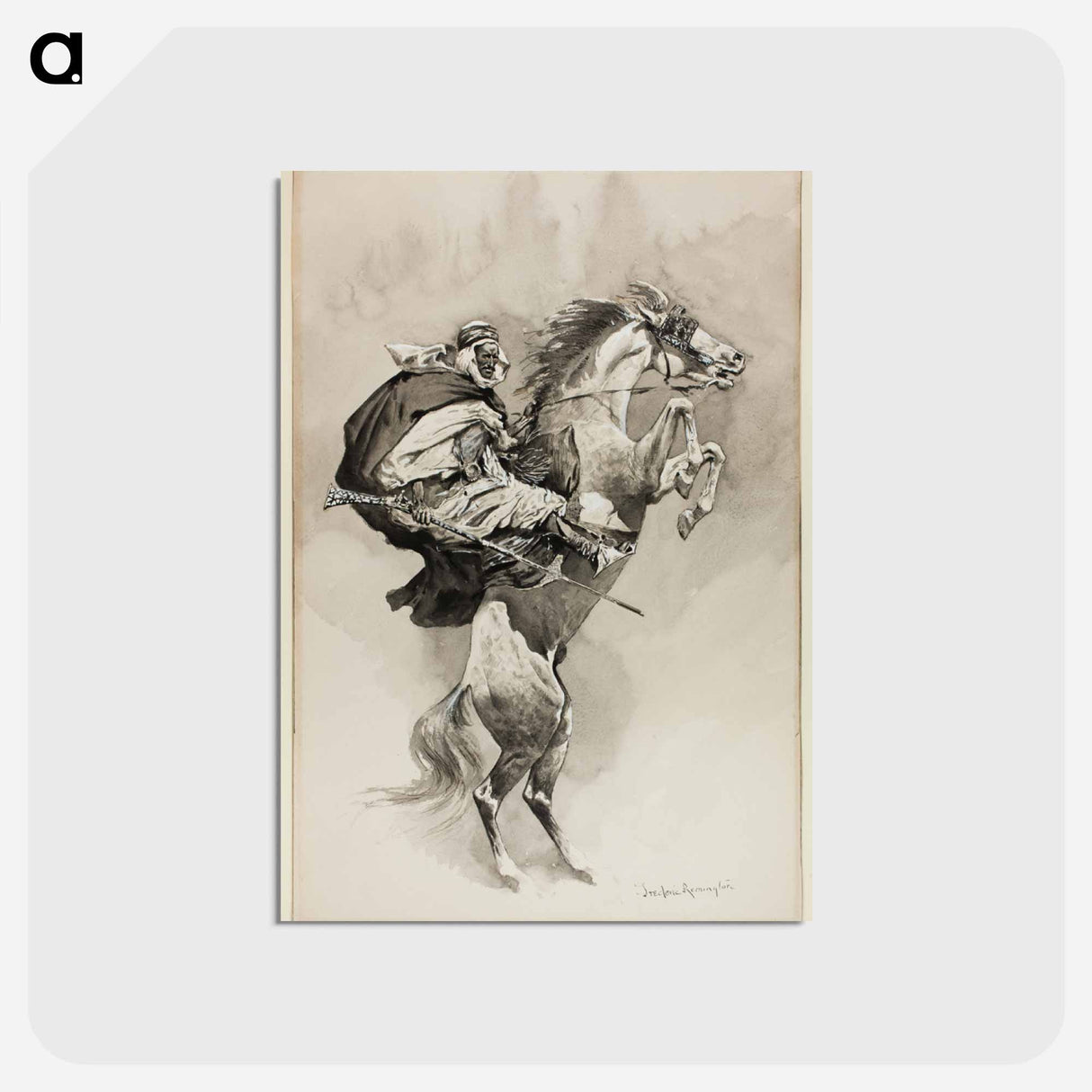 アートポストカード-As They Threw Their Animals Back Upon Their Haunches
- フレデリック レミントン Postcard.