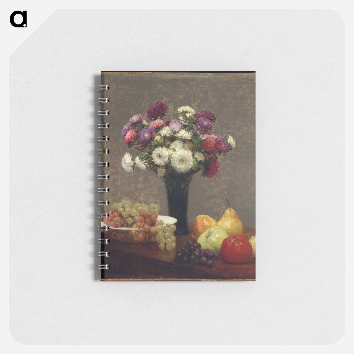 アートメモ帳-Asters and Fruit on a Table - アンリ ファンタン ラトゥール Memo.