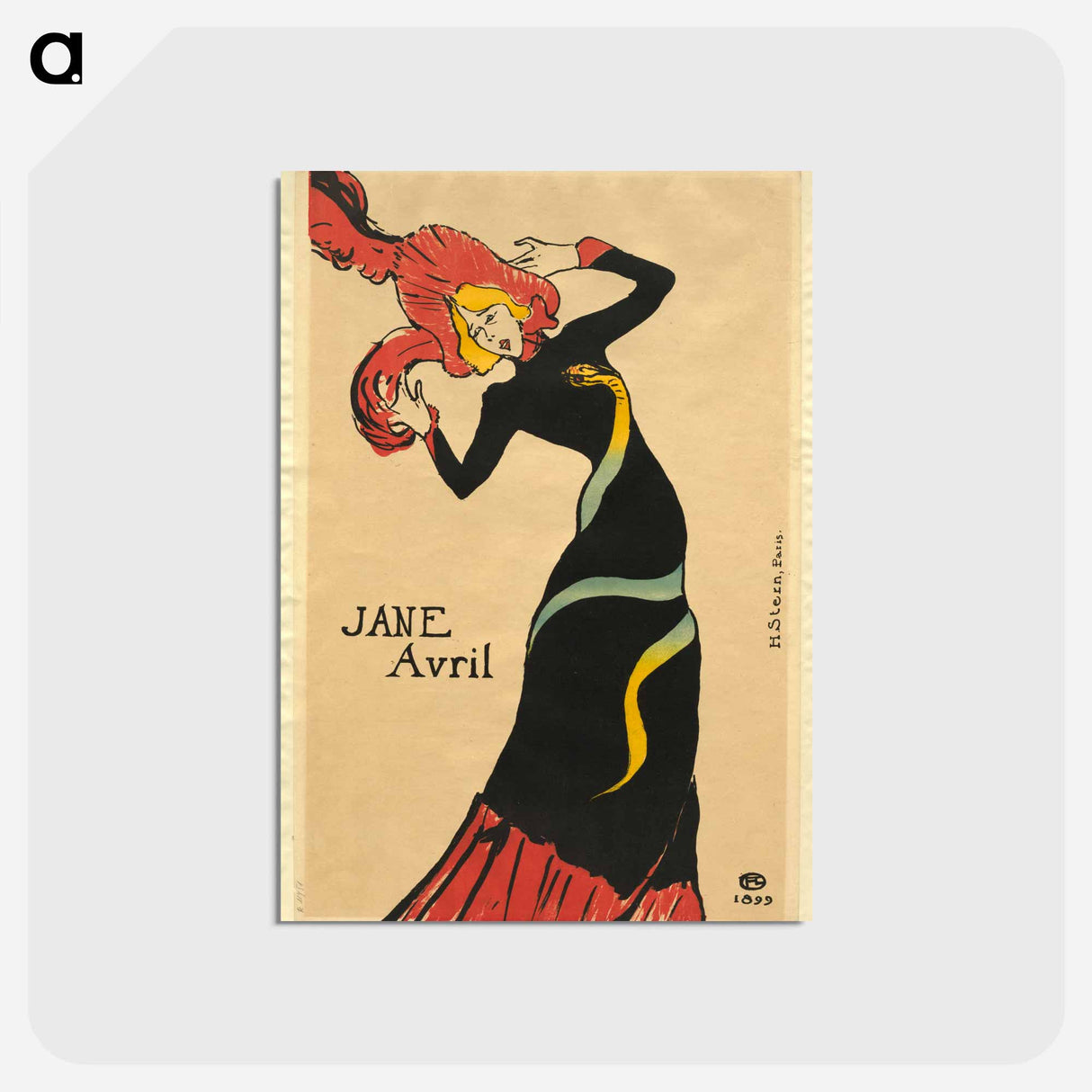 アートポストカード-Jane Avril - アンリ ド トゥールーズ ロートレック Postcard.