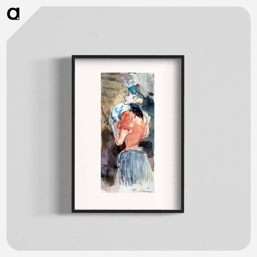Woman holding a plate - アンリ ソム Poster.