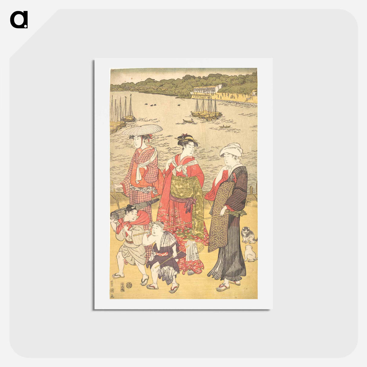 アートポストカード-Women at Takanawa Beach
- 歌川 豊国 Postcard.