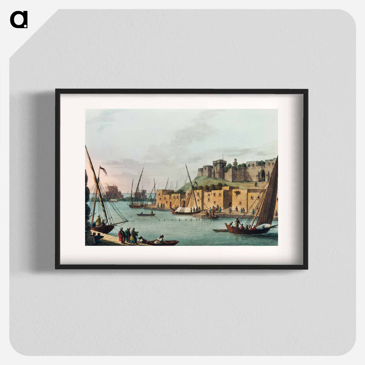 アートポスター-Castle in the Island of Tortosa - オスマン帝国領内の景色 Poster.