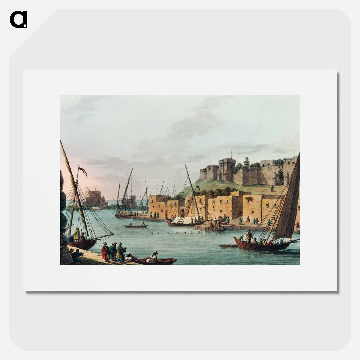 アートポスター-Castle in the Island of Tortosa - オスマン帝国領内の景色 Poster.
