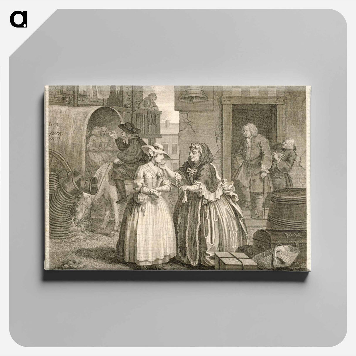 アートパネル-A Harlot's Progress, plate 1 - ウィリアム ホガース Canvas.