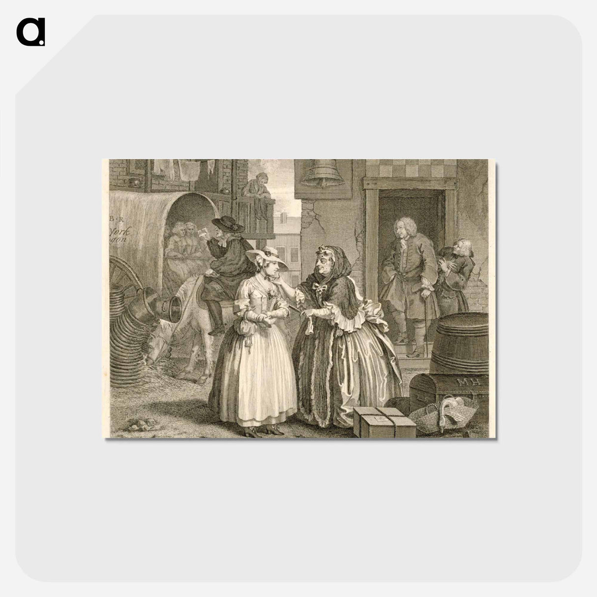 アートポストカード-A Harlot's Progress, plate 1 - ウィリアム ホガース Postcard.