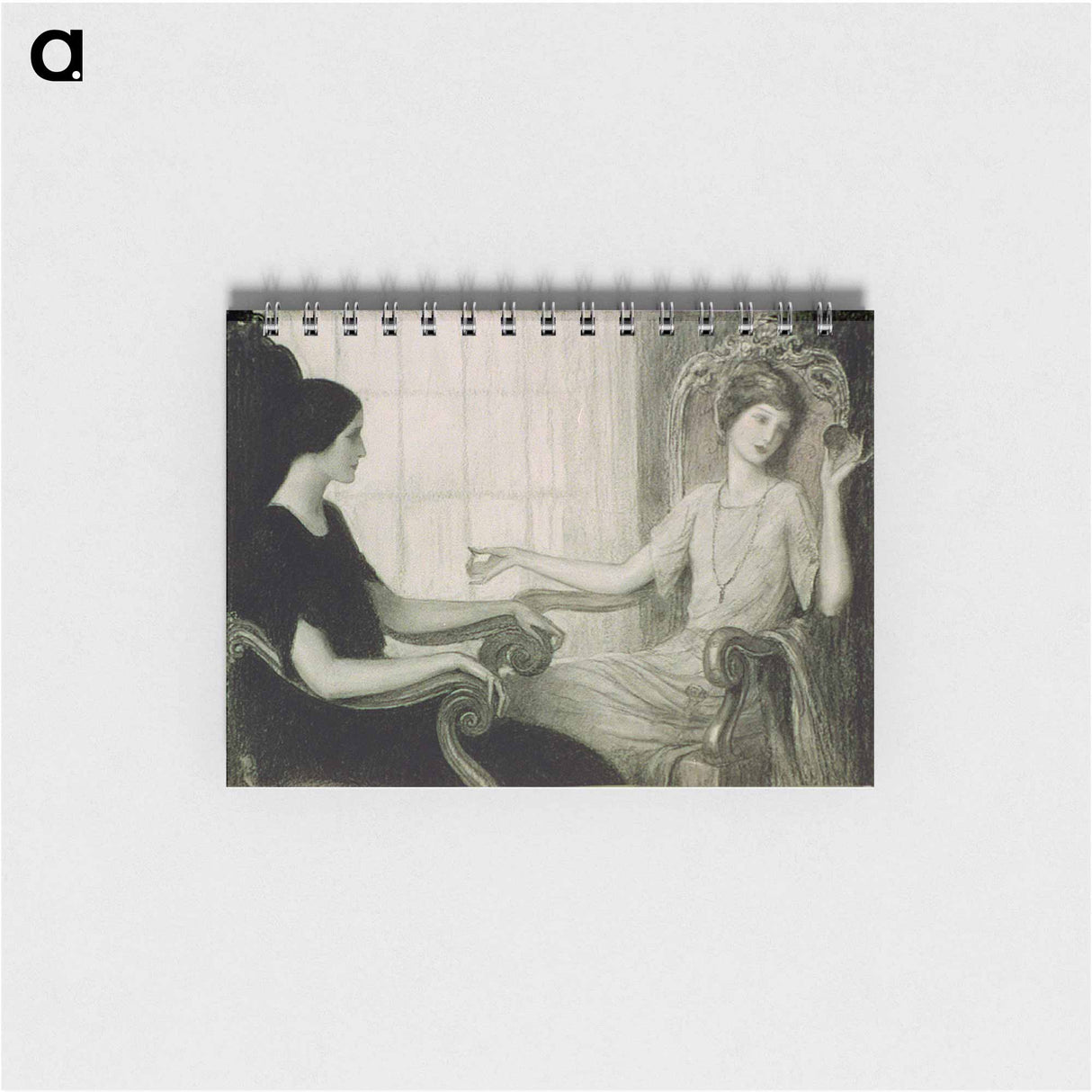 Two women seated facing each other by Wladyslaw Theodore Benda - ウワディスワフ テオドール ベンダ Memo.