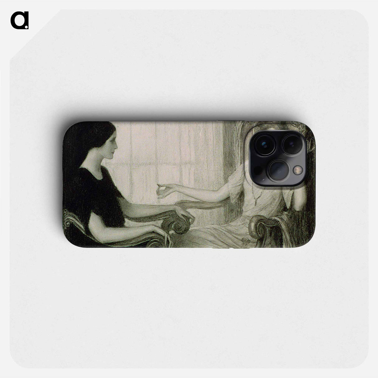 Two women seated facing each other by Wladyslaw Theodore Benda - Wladyslaw Theodore Benda Phone Case.