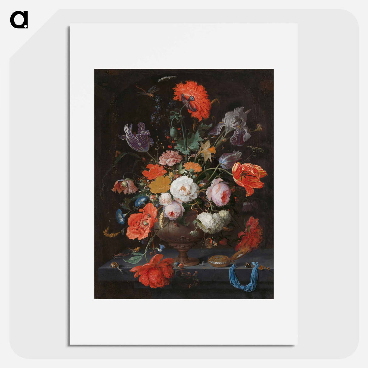 Original image from the Rijksmuseum - エイブラハム ミニョン Poster.