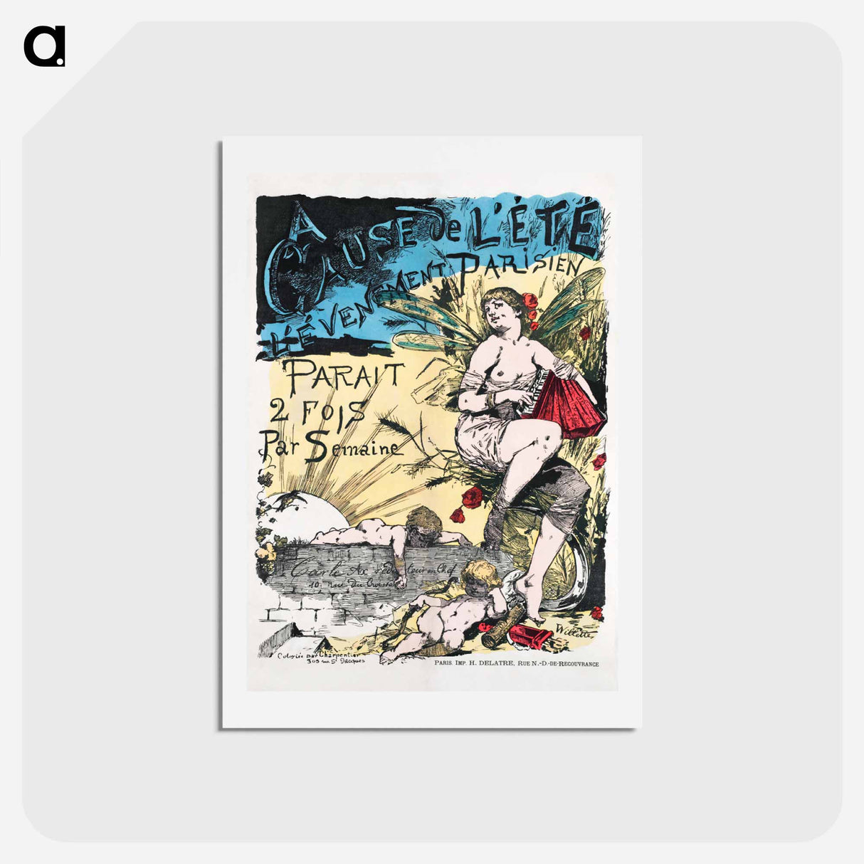 A cause de l'été, l'Evénement parisien paraît 2 fois par semaine - アドルフ レオン ウィレット Postcard.