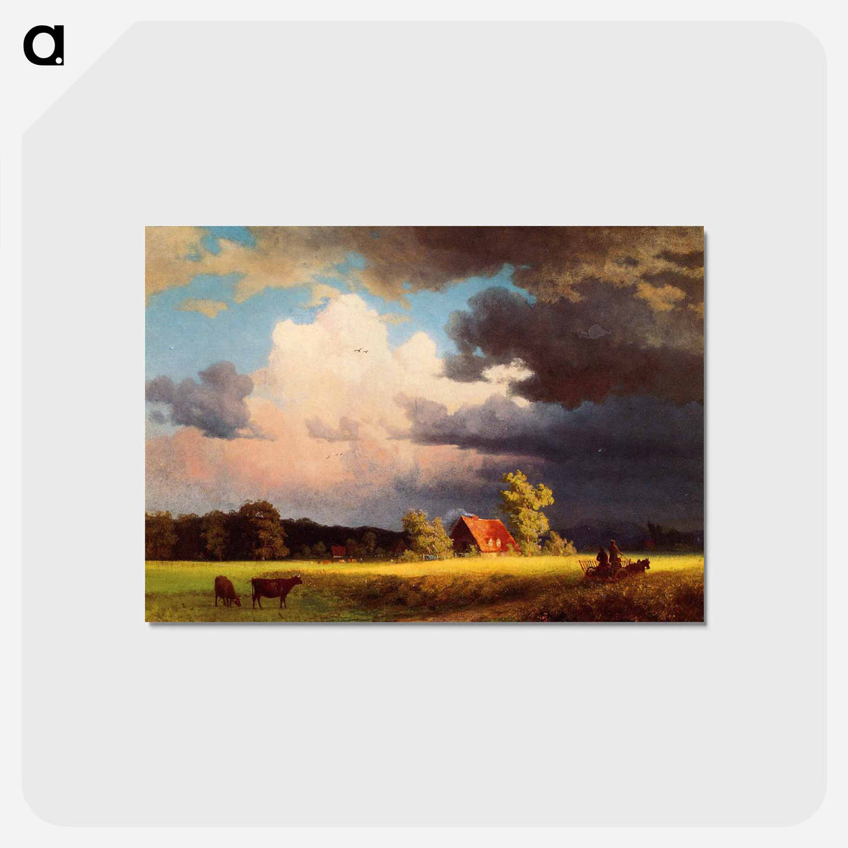 アートポストカード-Bavarian Landscape - アルバート ビアスタット Postcard.