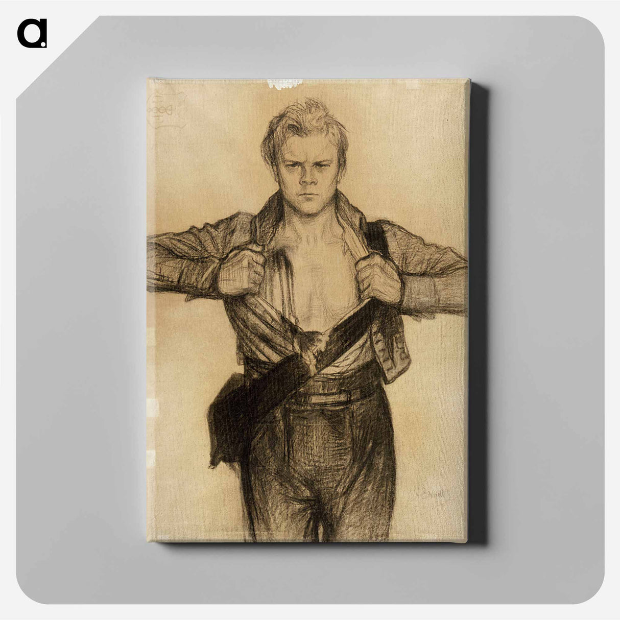 The wounded soldier from the poem döbeln at jutas - アルバート エーデルフェルト Canvas.