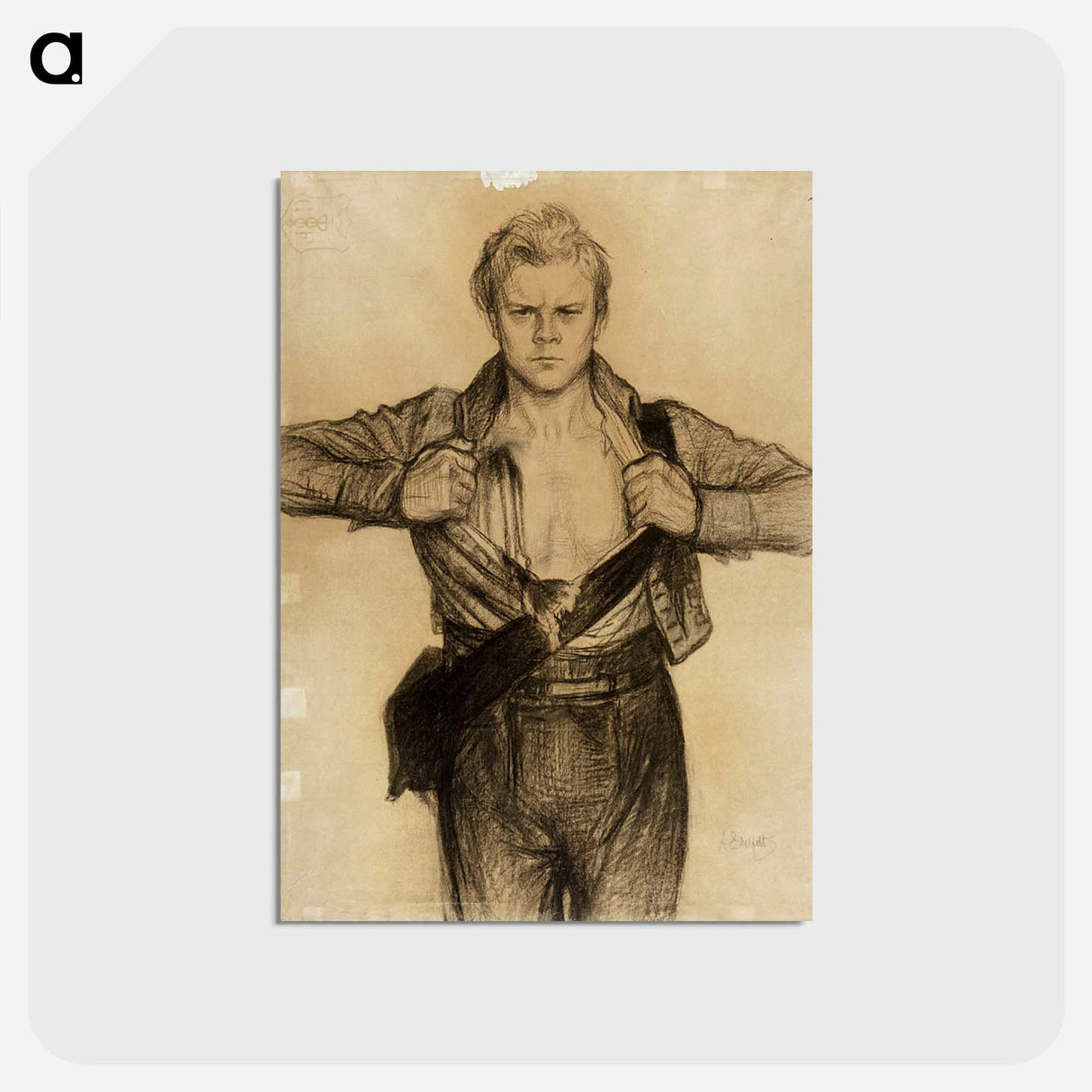 The wounded soldier from the poem döbeln at jutas - アルバート エーデルフェルト Postcard.