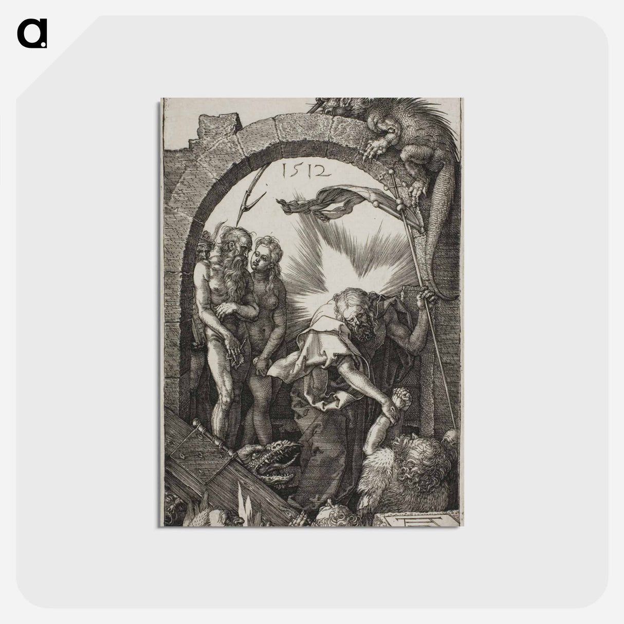 アートポストカード-Harrowing of Hell; Christ in Limbo - アルブレヒト デューラー Postcard.