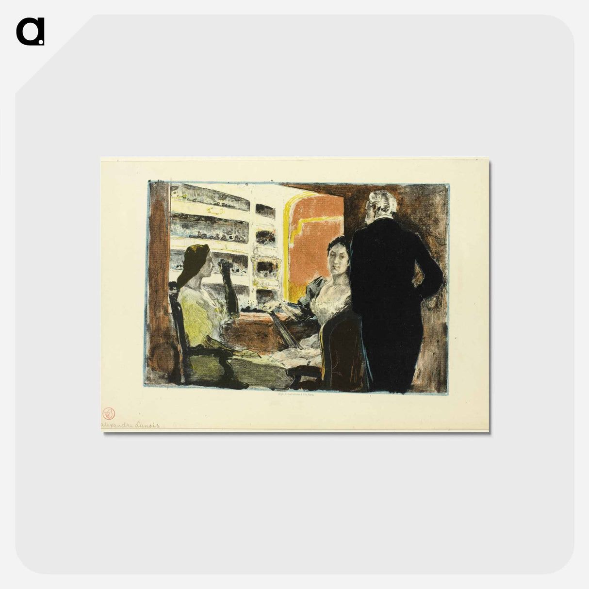 During Intermission - アレクサンドル ルノア Postcard.