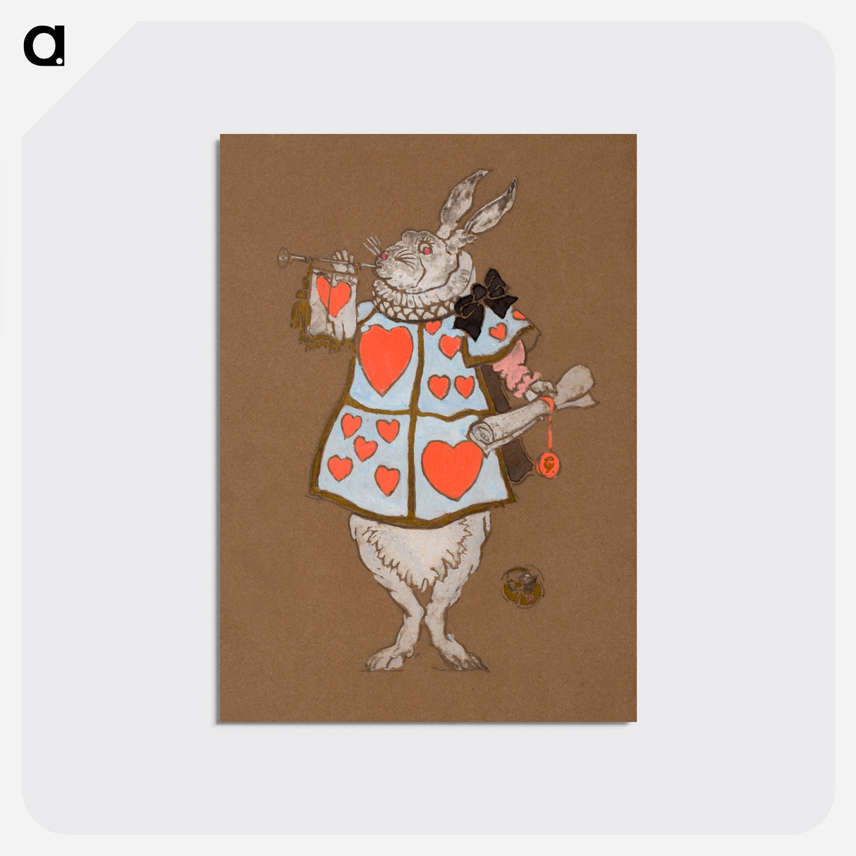 White Rabbit with Herald's Costume Design - 不思議の国のアリス Postcard.