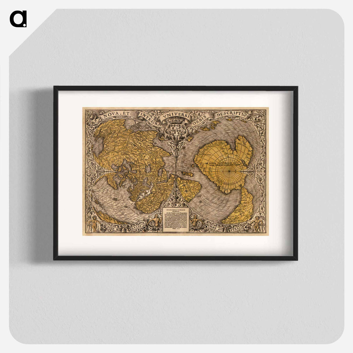 Noua, et integra uniuersi orbis descriptio - アンティーク地図 Poster.